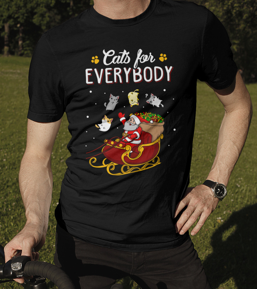 Cats For Everybody Santa Sleigh With Cats T-Shirt
