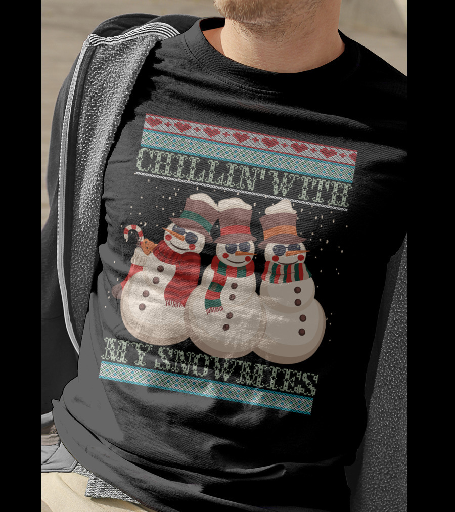 Chillin' With My Snowmies Hanes Men's Comfortwash Garment Dyed T-Shirt