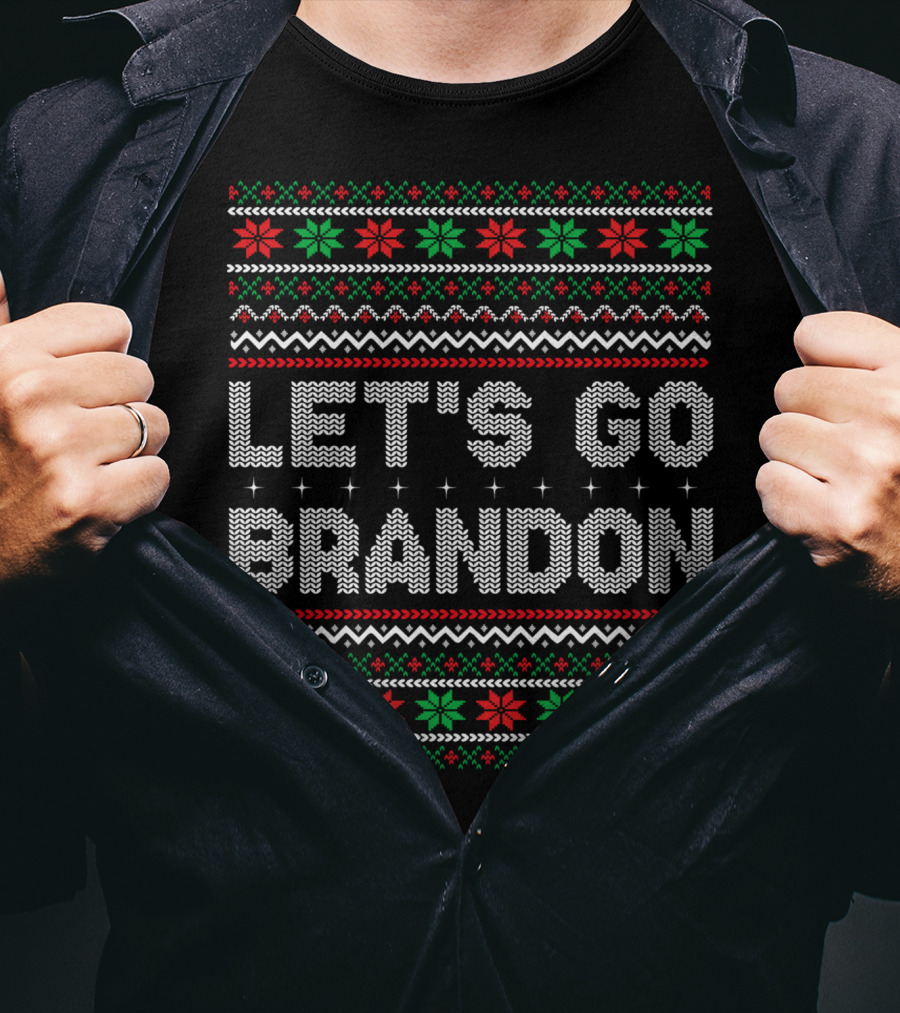 Let's Go Brandon Christmas Knit T-Shirt