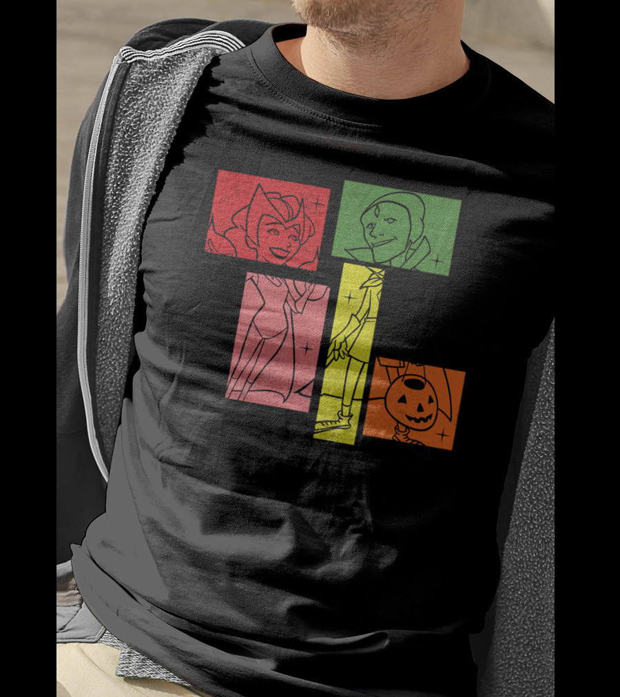Marvel WandaVision Wanda Vision 50s Halloween Retro Style Characters T-Shirt