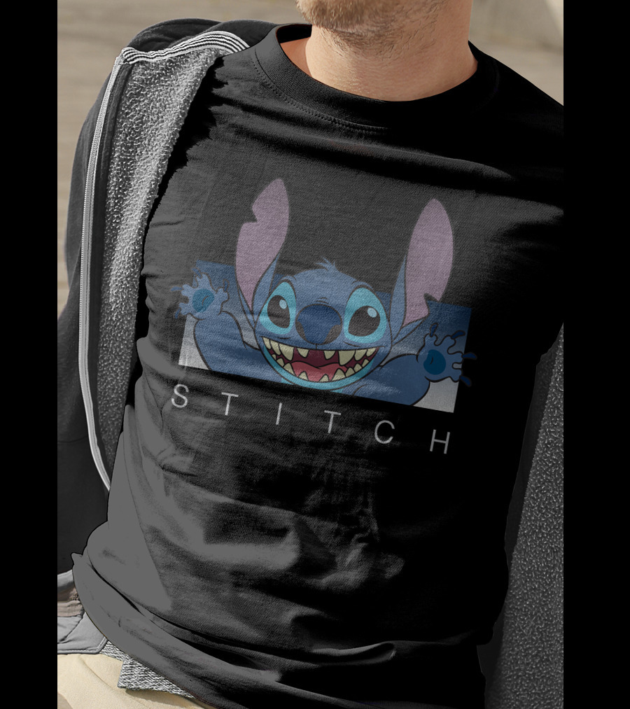 Stitch Disney Character With Big Smile And Outstretched Arms T-Shirt