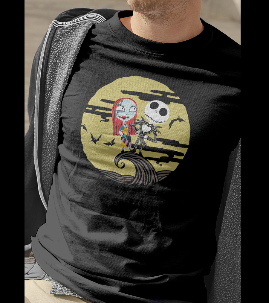 Disney Jack And Sally Moment Halloween Moon Scene T-Shirt