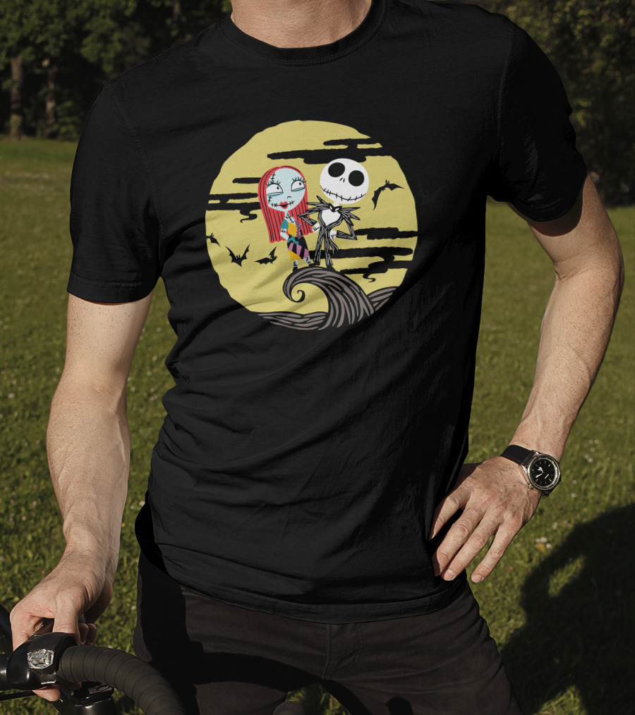 Disney Jack And Sally Moment Halloween Moon Scene T-Shirt