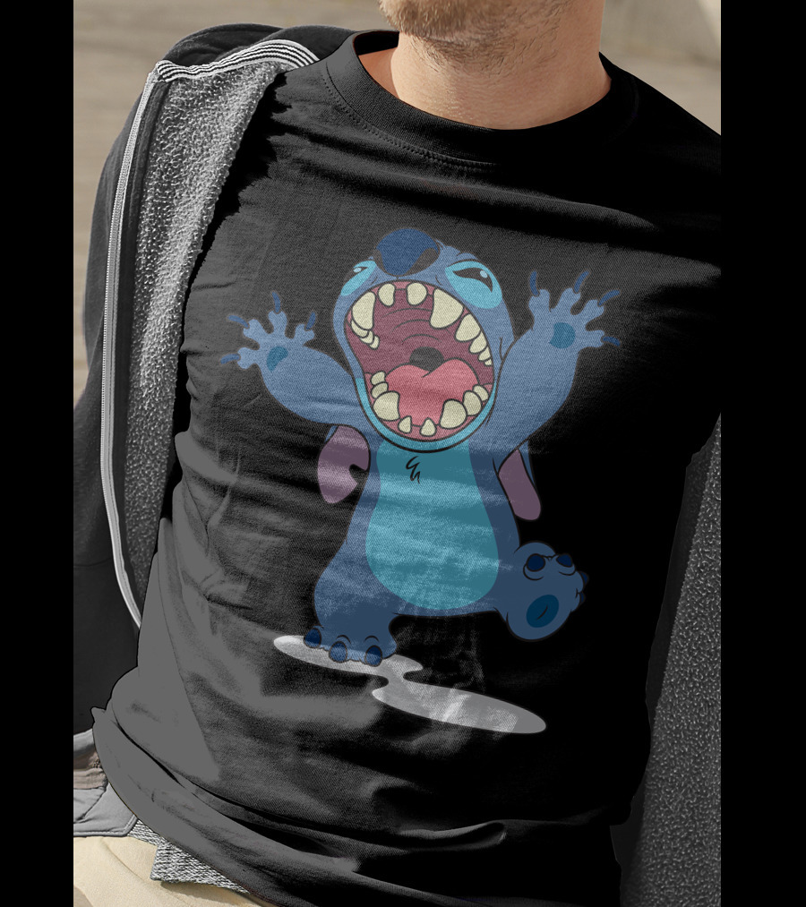 Disney Lilo And Stitch Energetic Roar Character Image T-Shirt