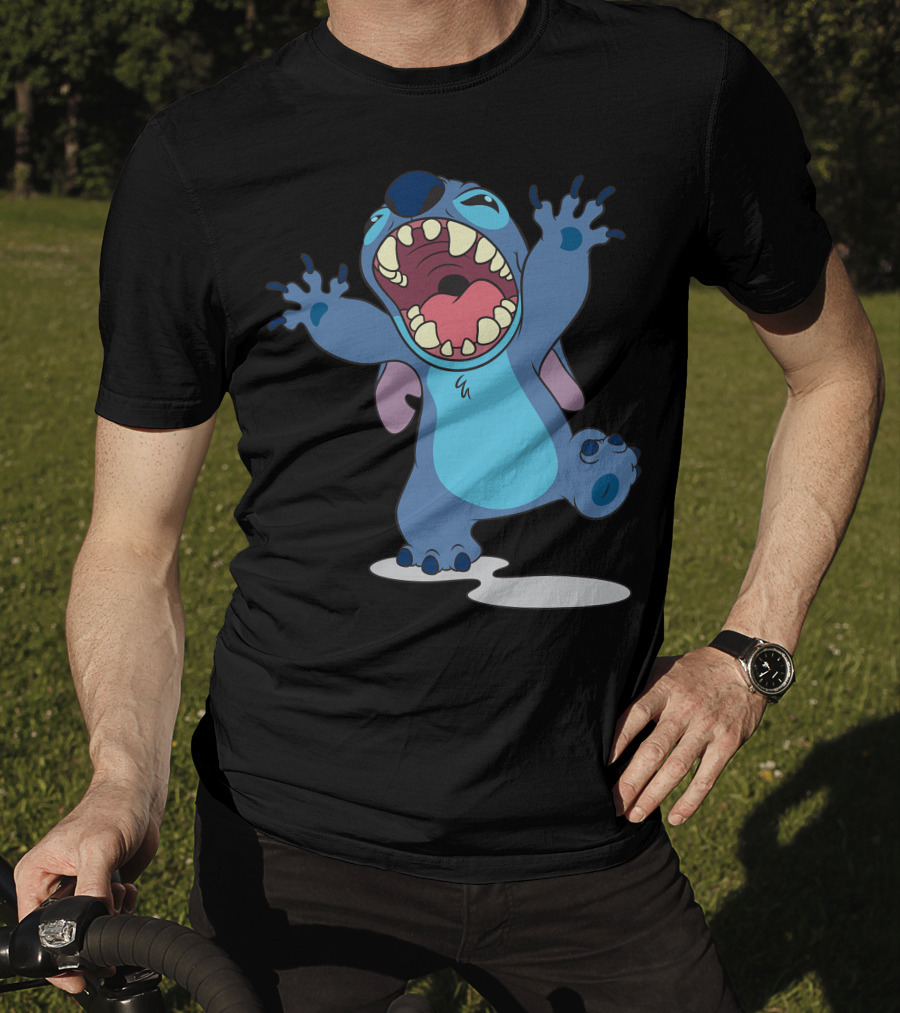Disney Lilo And Stitch Energetic Roar Character Image T-Shirt
