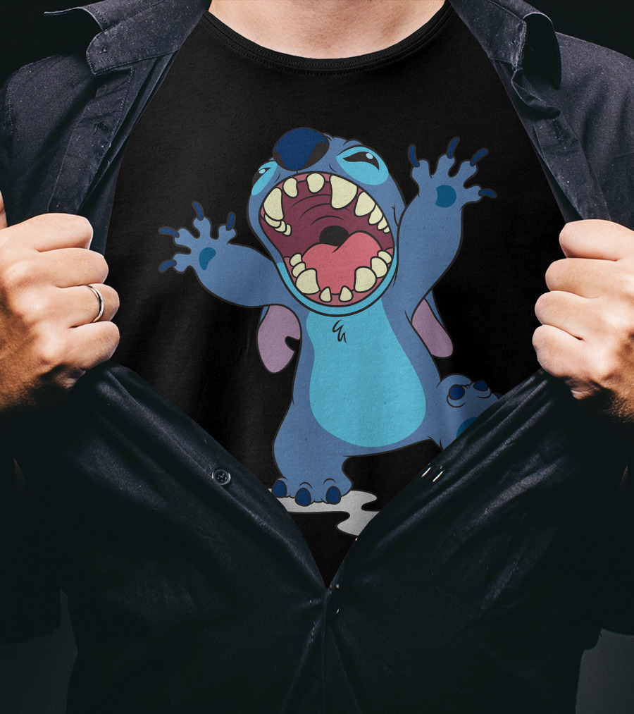Disney Lilo And Stitch Energetic Roar Character Image T-Shirt