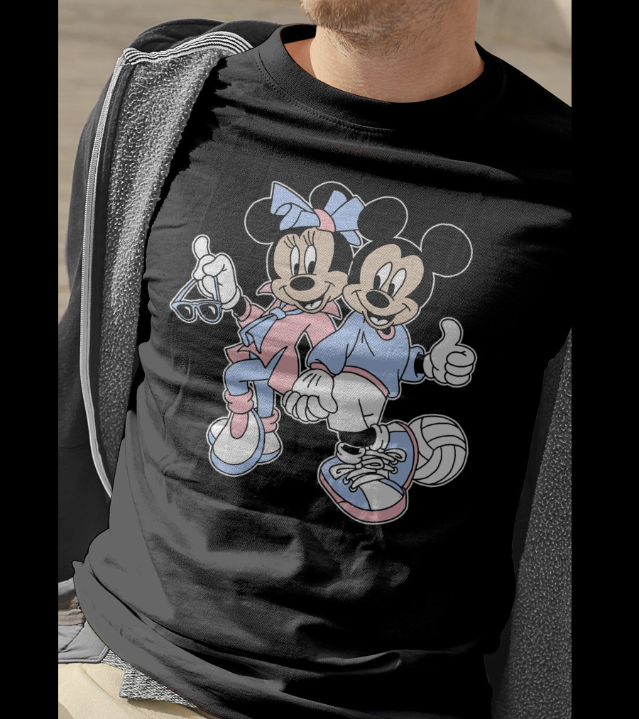 Disney Mickey And Minnie Volleyball Sports Duo T-Shirt