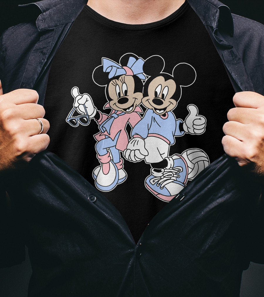 Disney Mickey And Minnie Volleyball Sports Duo T-Shirt