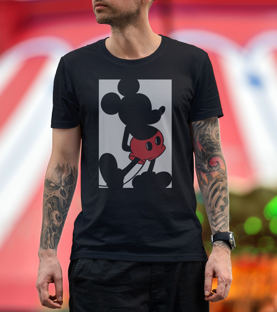 Mickey Mouse Classic Disney Icon Silhouette Red Shorts T-Shirt