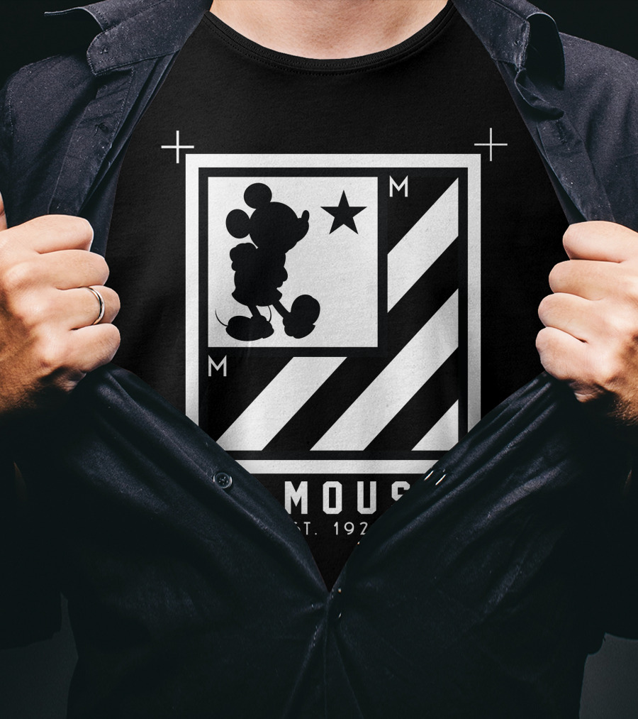 Mickey Mouse M.MOUSE Est. 1928 Star Stripes Box T-Shirt