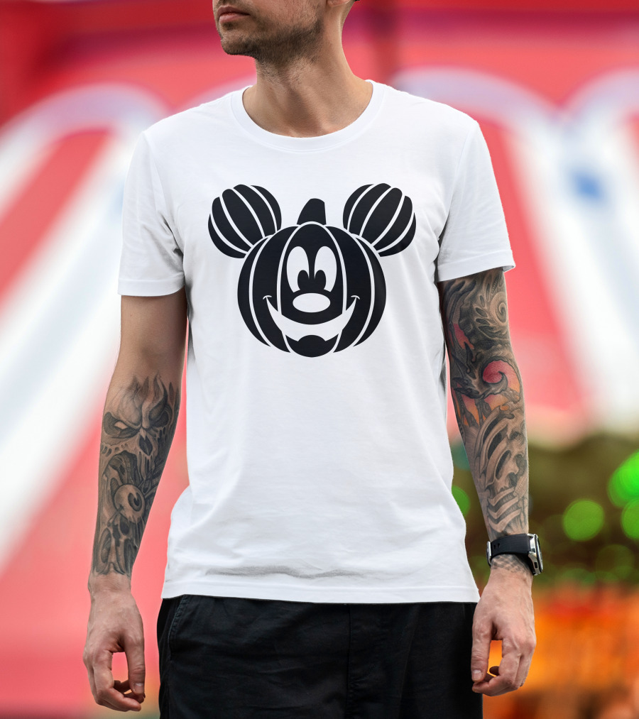 Disney Mickey Mouse Halloween Pumpkin Face T-Shirt