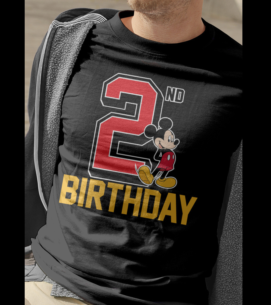 Mickey Mouse 2nd Birthday Celebration With Disney Themes T-Shirt