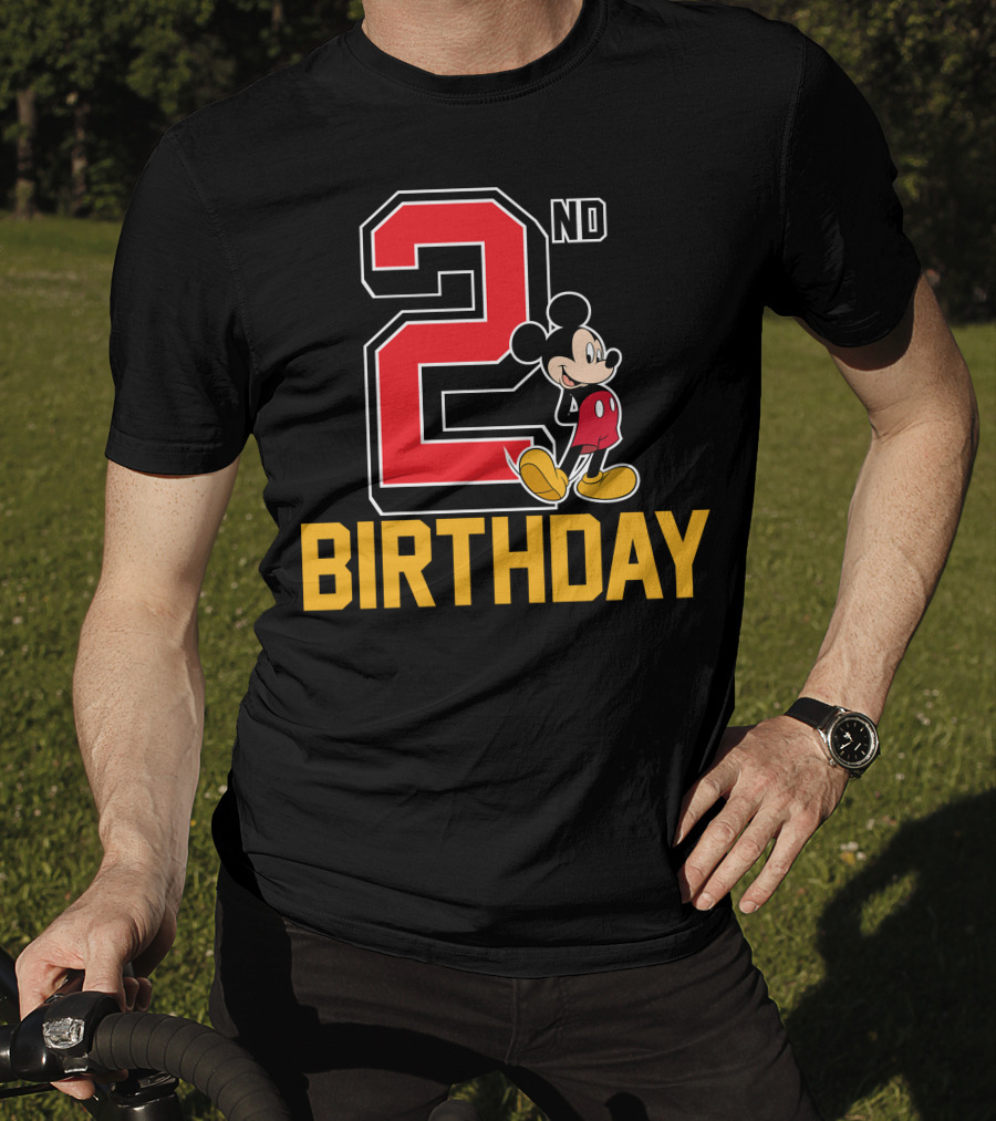 Mickey Mouse 2nd Birthday Celebration With Disney Themes T-Shirt