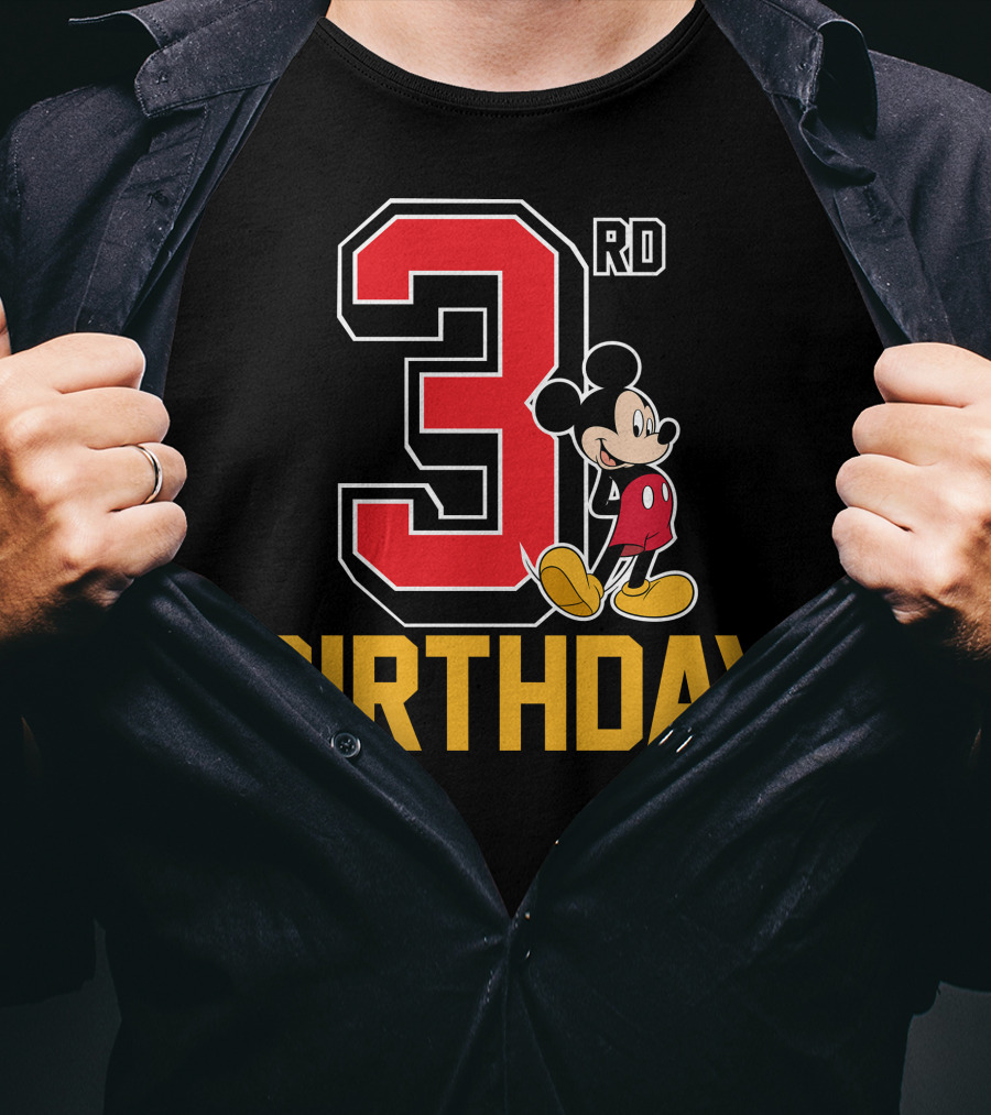 Mickey Mouse 3rd Birthday Celebration With Disney Style And Classic T-Shirt