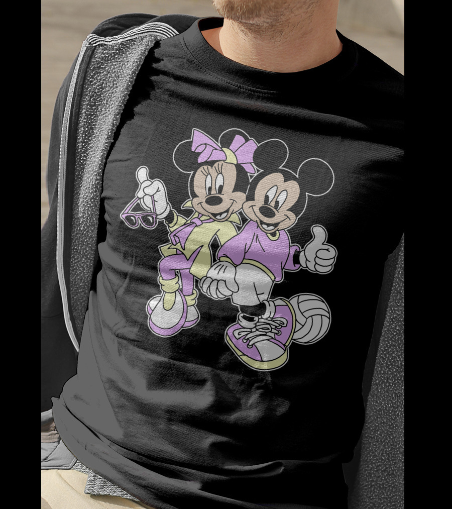 Disney Mickey Mouse Minnie Mouse 80s Fashion T-Shirt