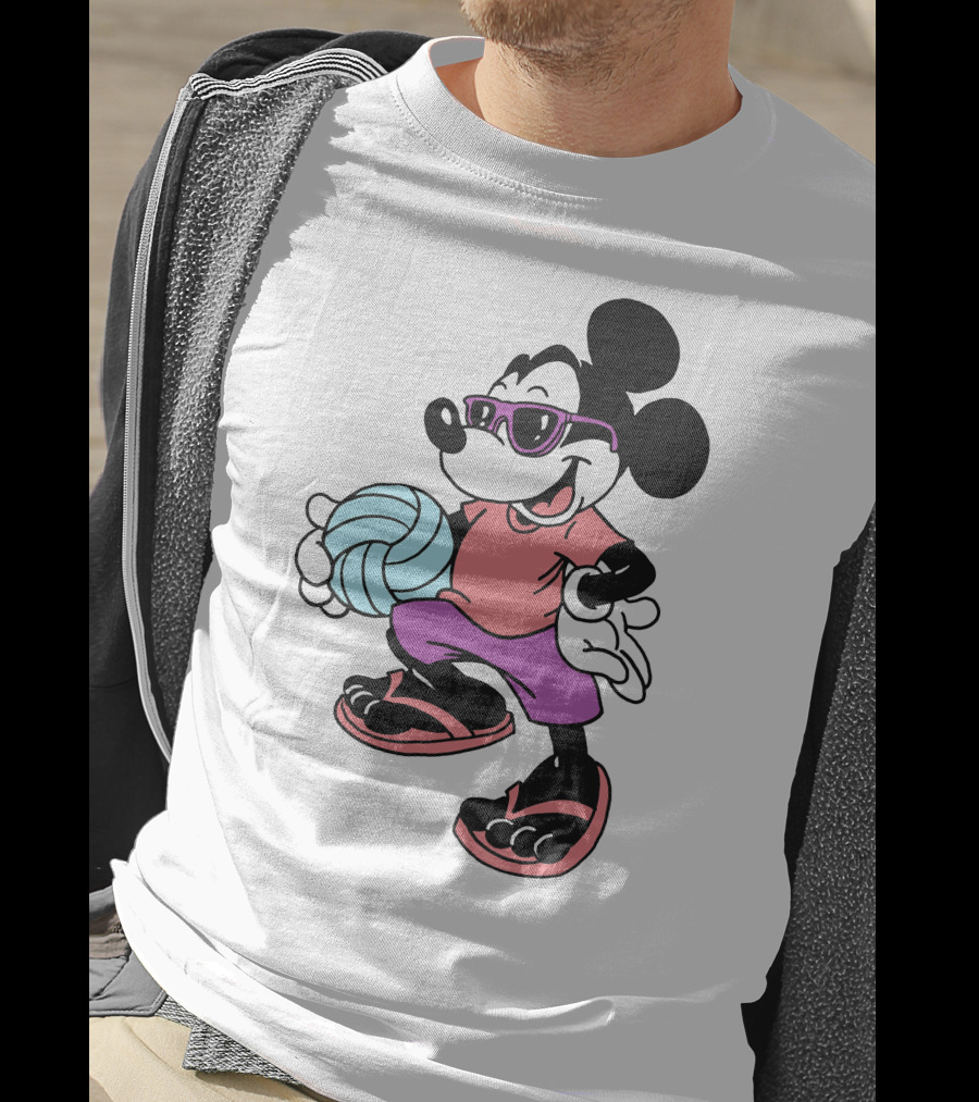 Disney Mickey Mouse Sunglasses Volleyball Playa Vibes T-Shirt