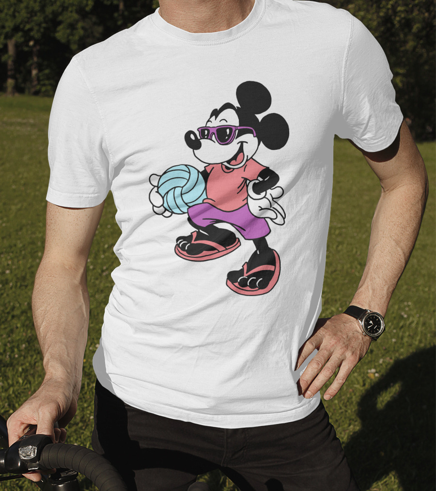 Disney Mickey Mouse Sunglasses Volleyball Playa Vibes T-Shirt