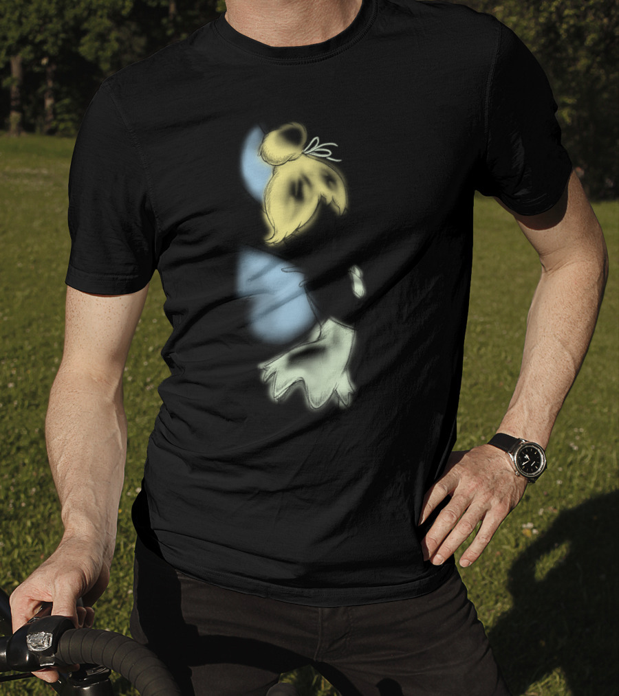 Disney Peter Pan Tinkerbell Black Airbrush Sketch Stars T-Shirt