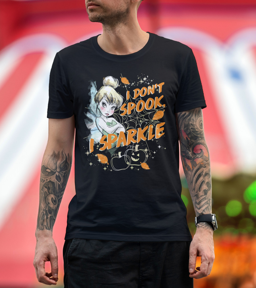I Don't Spook I Sparkle Disney Peter Pan Tinkerbell Halloween T-Shirt