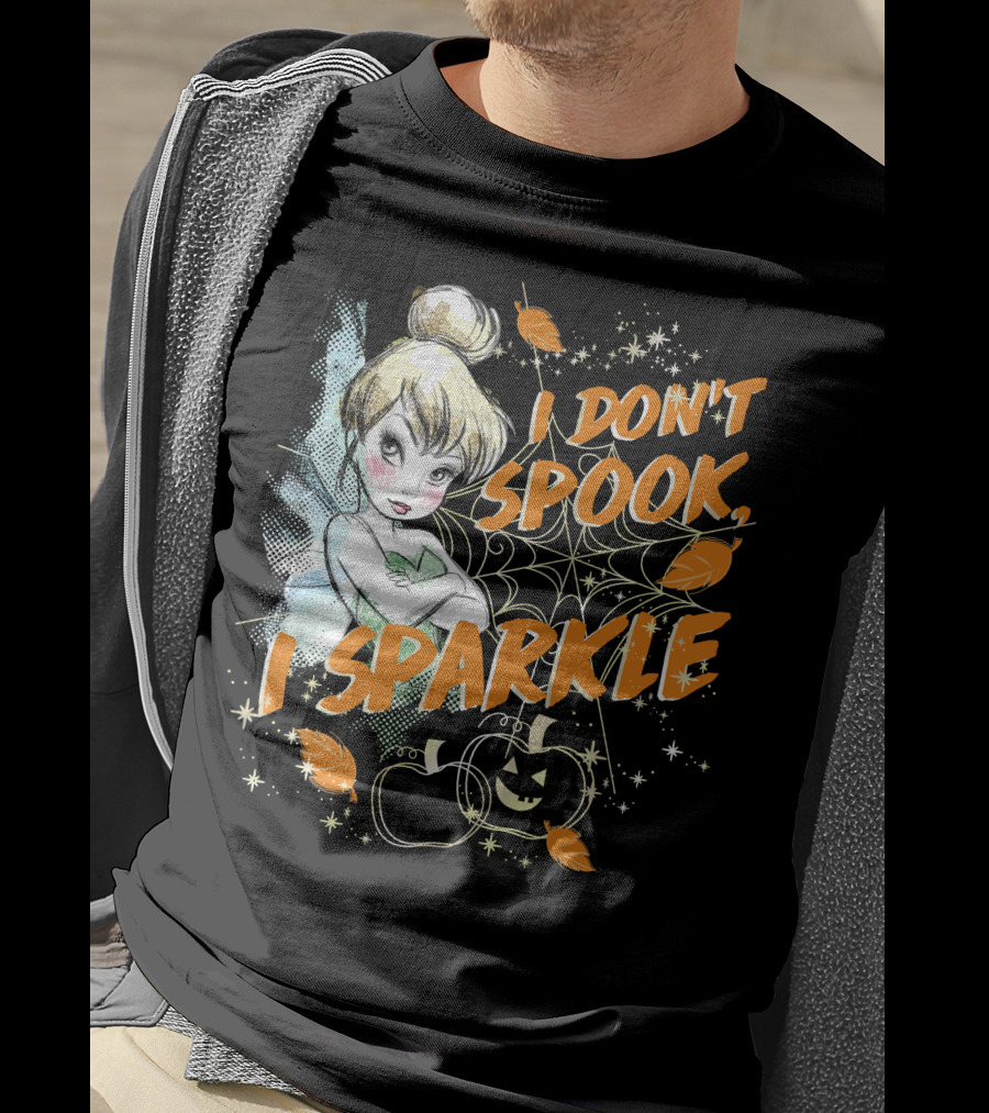 I Don't Spook I Sparkle Disney Peter Pan Tinkerbell Halloween T-Shirt