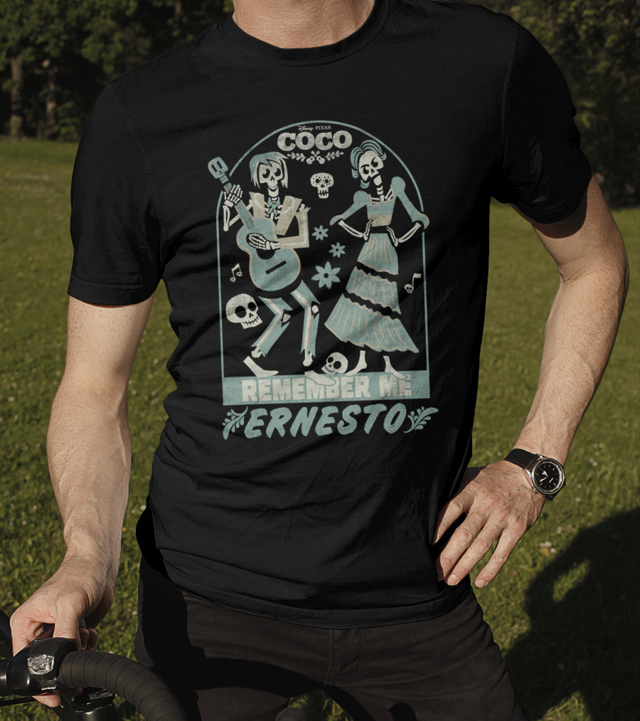 Disney Pixar Coco Remember Me Ernesto Skeleton Guitar T-Shirt