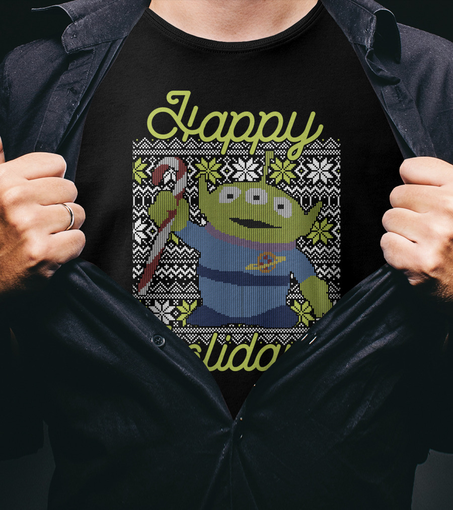 Happy Holidays Disney Pixar Toy Story Alien Ugly Xmas T-Shirt