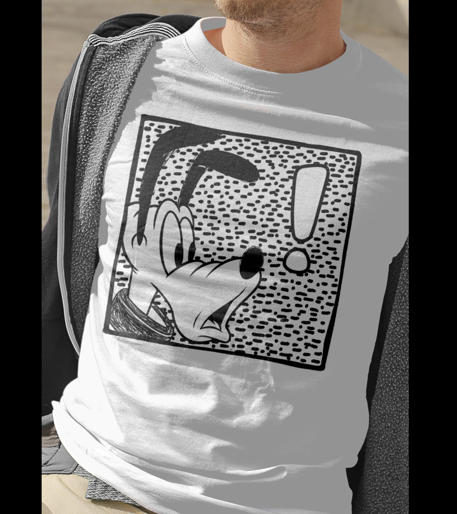 Disney Pluto Shocked Exclamation Point Reaction T-Shirt