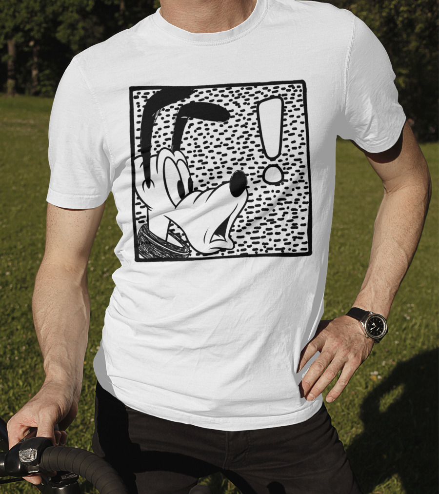 Disney Pluto Shocked Exclamation Point Reaction T-Shirt
