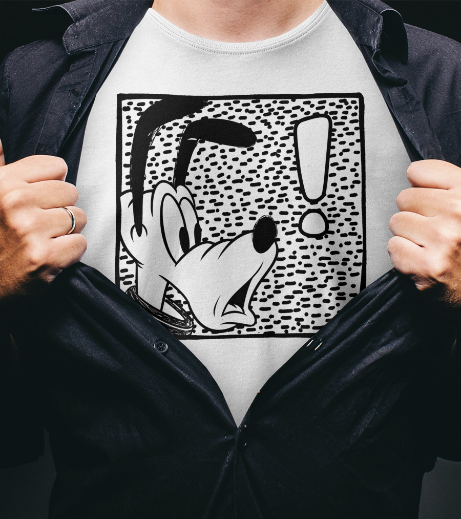 Disney Pluto Shocked Exclamation Point Reaction T-Shirt