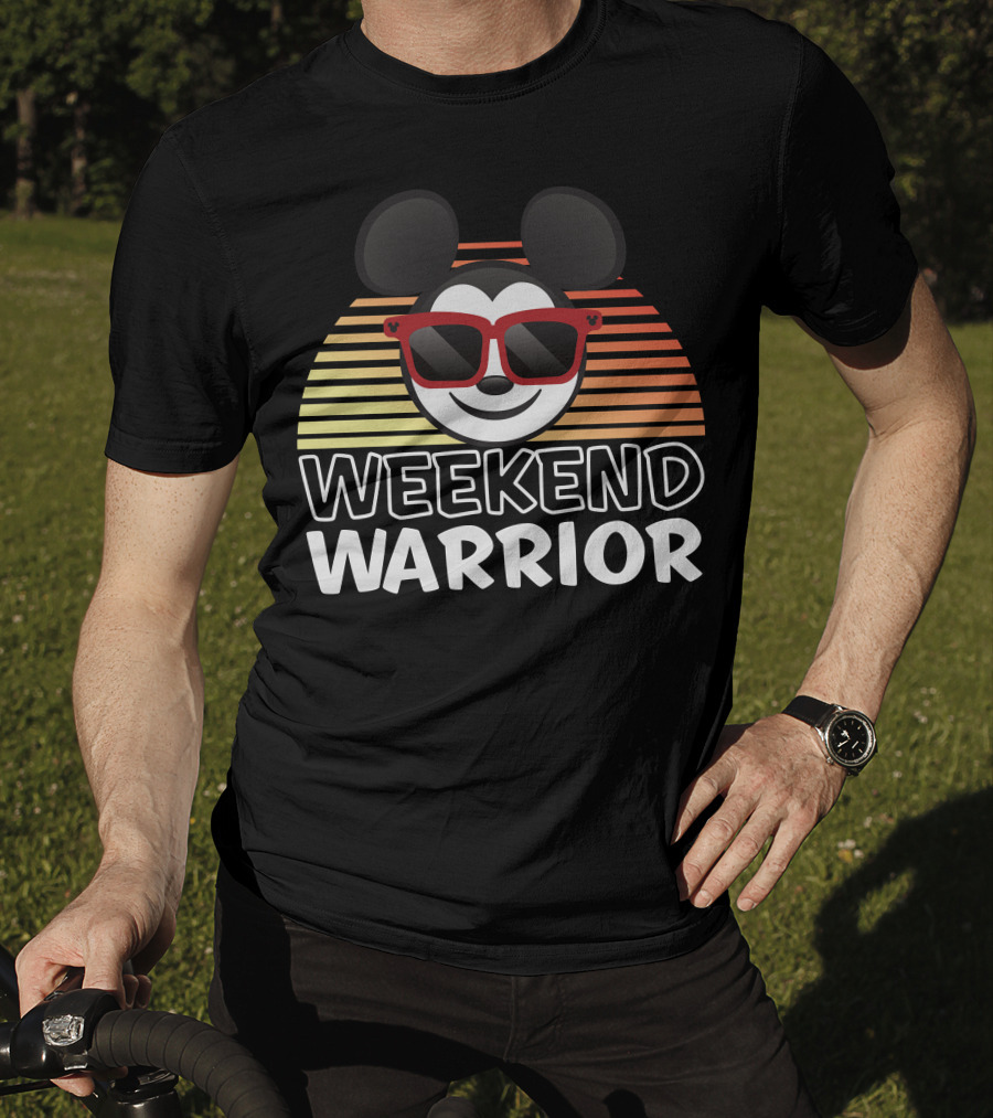 Disney Weekend Warrior Mickey Mouse Retro Sunburst Sunglasses T-Shirt