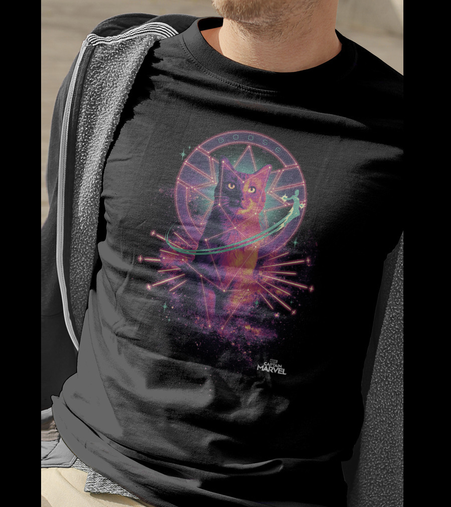 Captain Marvel Goose Cosmic Neon T-Shirt