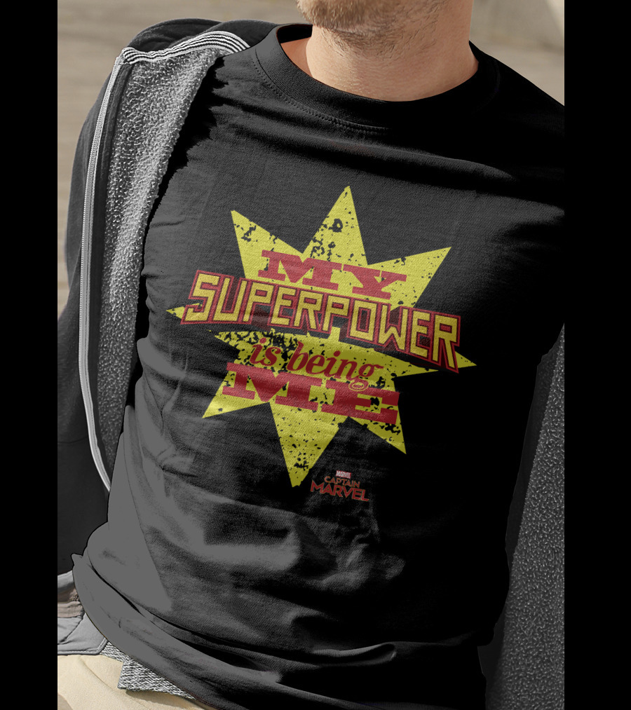 Captain Marvel My Superpower Is Being Me Marvel Starburst T-Shirt