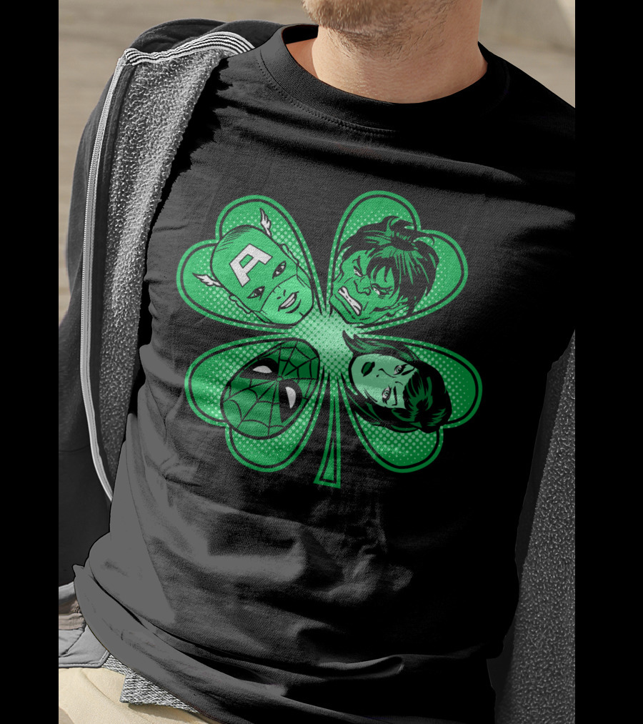 Marvel Avengers Shamrock Captain Spider Hulk Widow T-Shirt