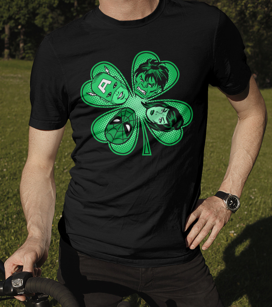 Marvel Avengers Shamrock Captain Spider Hulk Widow T-Shirt