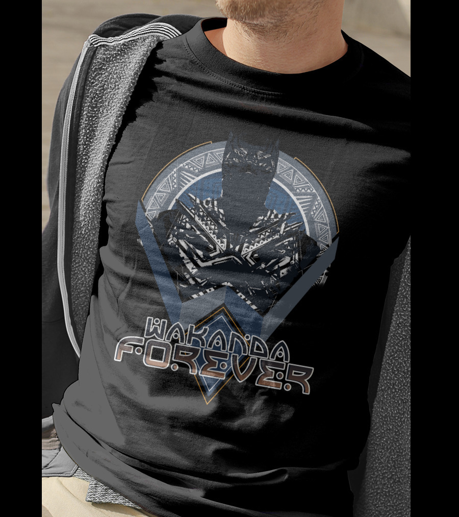 Marvel Black Panther Wakanda Forever Geometric Triangle T-Shirt