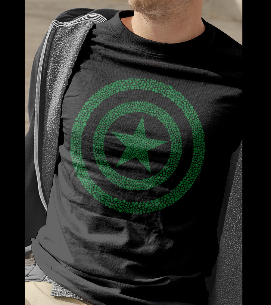 Marvel Captain America Green Shamrock Star Emblem T-Shirt