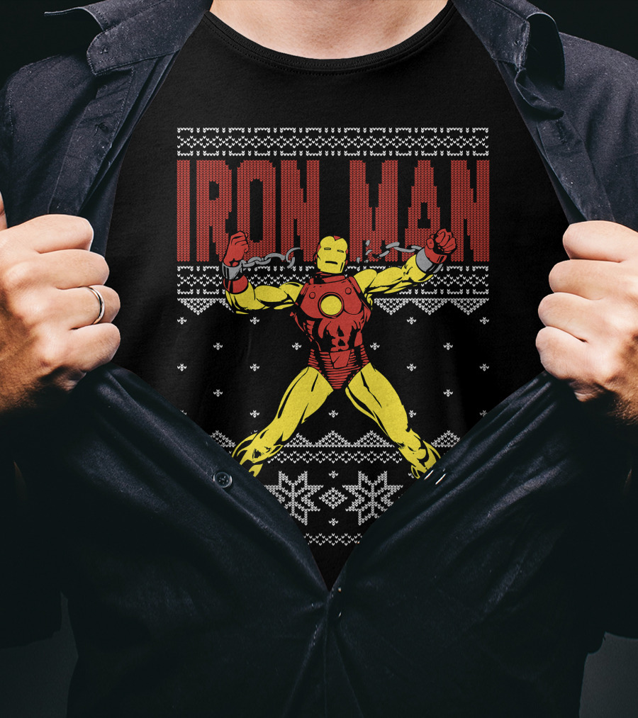 Iron Man Marvel Classic Comic Snowflake T-Shirt