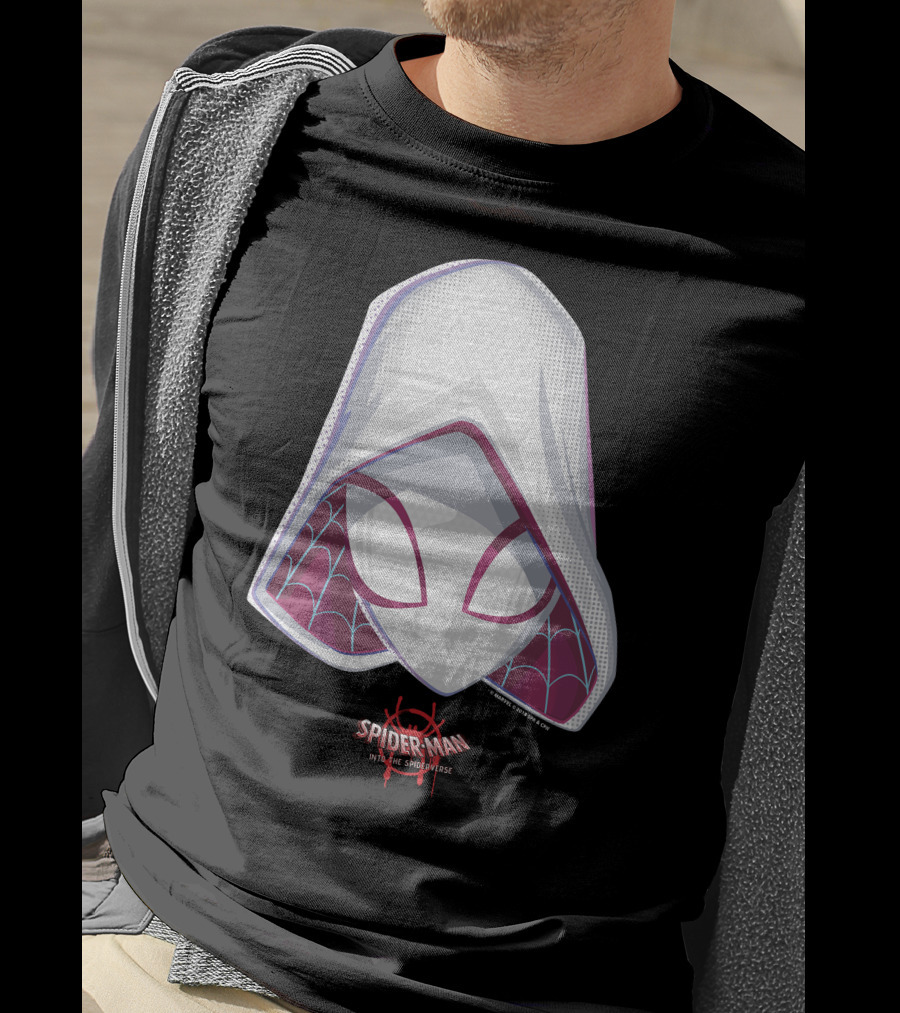 Spider-Man Into The Spider-Verse Spider-Gwen Mask Marvel T-Shirt