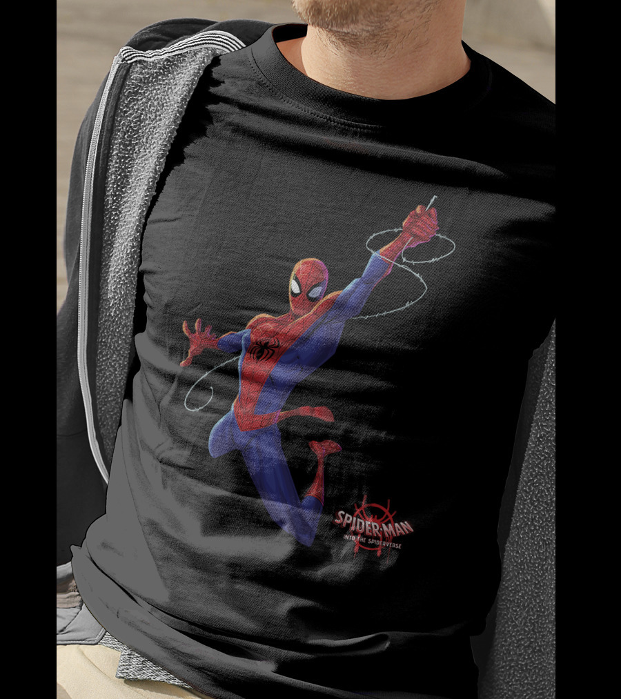 Spider-Man Into The Spider-Verse Classic Swing Action Marvel T-Shirt