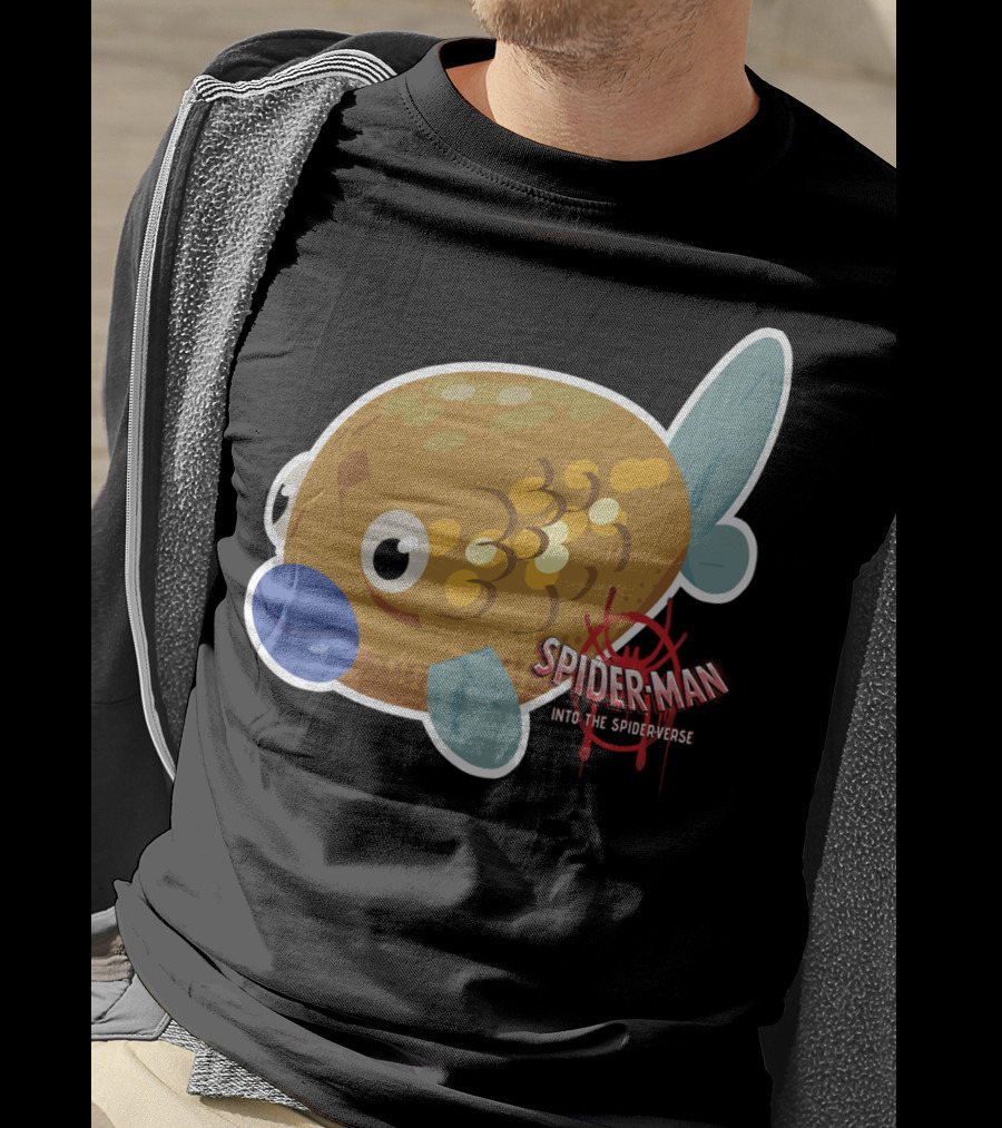 Marvel Spider-Man Into The Spider-Verse Fish Sticker T-Shirt