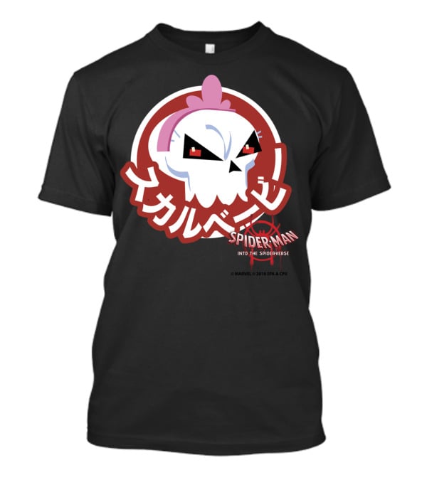 Spider-Man Into The Spider-Verse Skull Sticker Marvel T-Shirt
