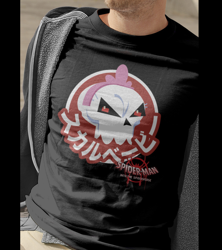 Spider-Man Into The Spider-Verse Skull Sticker Marvel T-Shirt