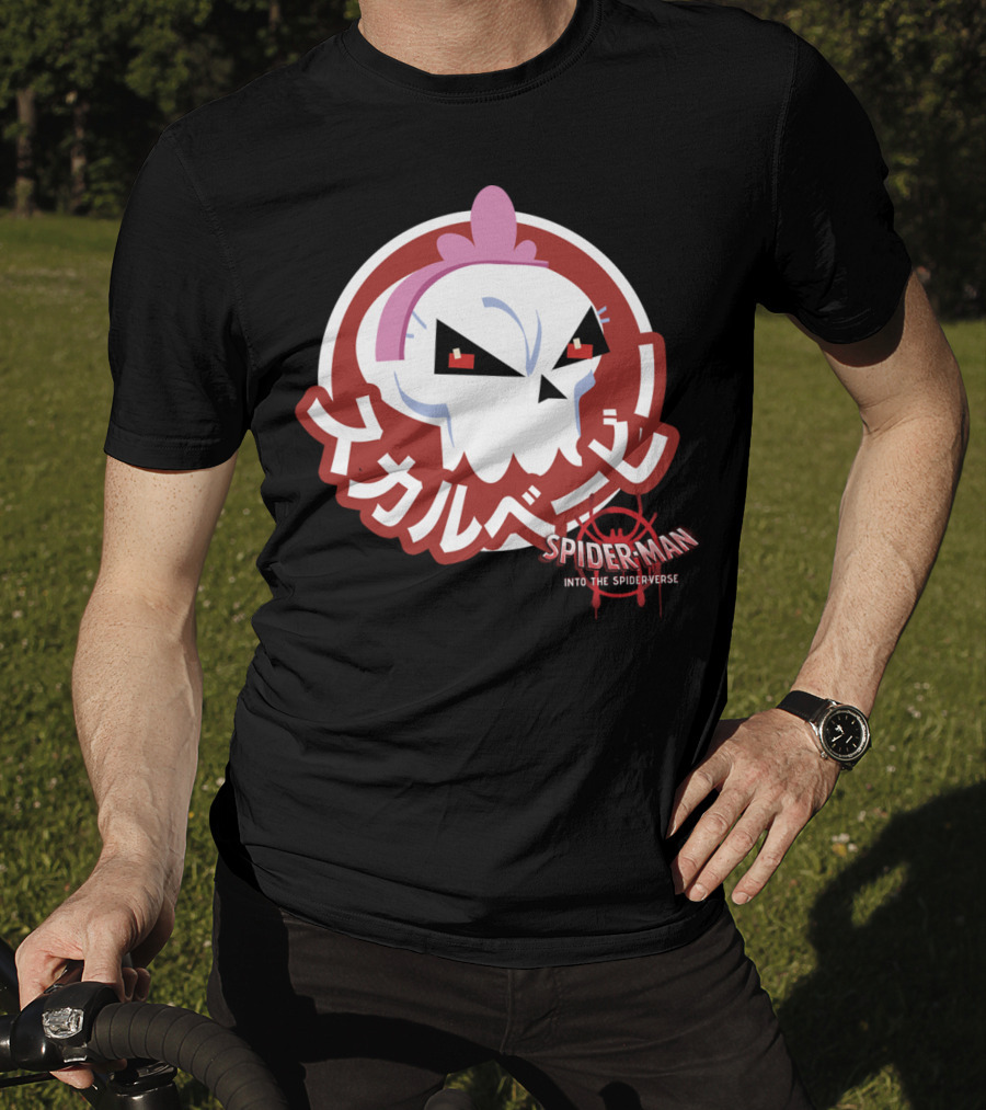 Spider-Man Into The Spider-Verse Skull Sticker Marvel T-Shirt