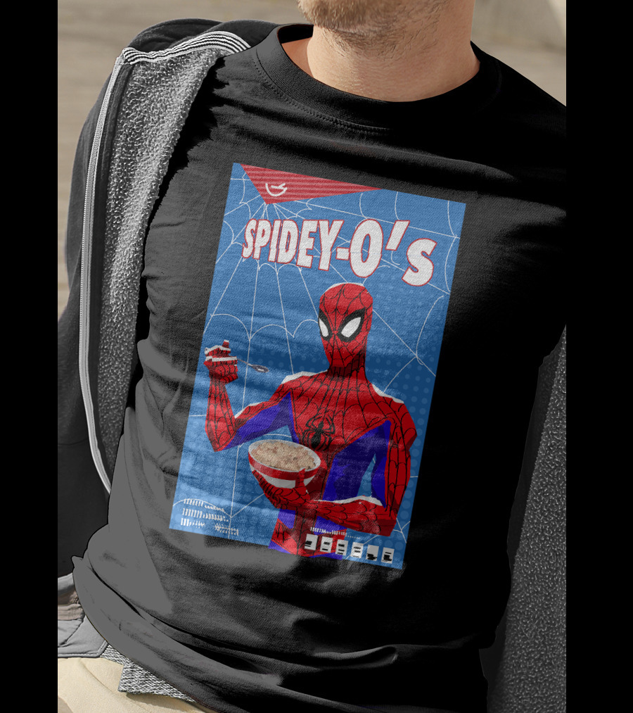 Marvel Spider-Man Spiderverse Spidey-Os Cereal Box Breakfast Comics T-Shirt