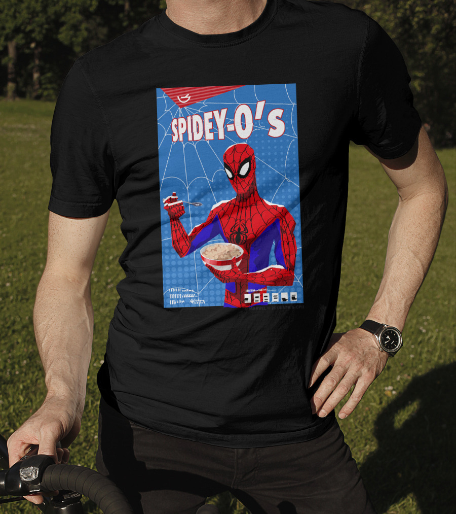 Marvel Spider-Man Spiderverse Spidey-Os Cereal Box Breakfast Comics T-Shirt