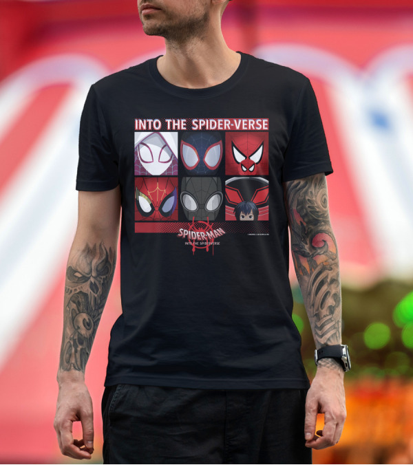 Premium T-Shirt: Marvel Spider-Man Into the Spider-Verse Square Group T-Shirt Marvel Spider-Man Into the Spider-Verse Square Group T-Shirt