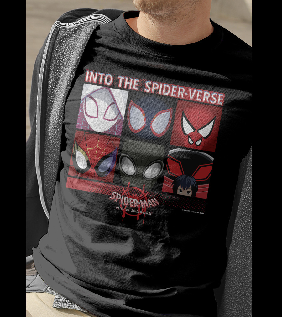 Marvel Spider-Man Into The Spider-Verse Square Group T-Shirt