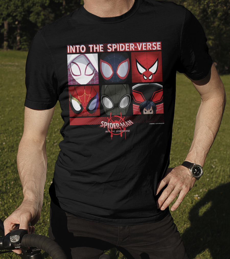 Marvel Spider-Man Into The Spider-Verse Square Group T-Shirt