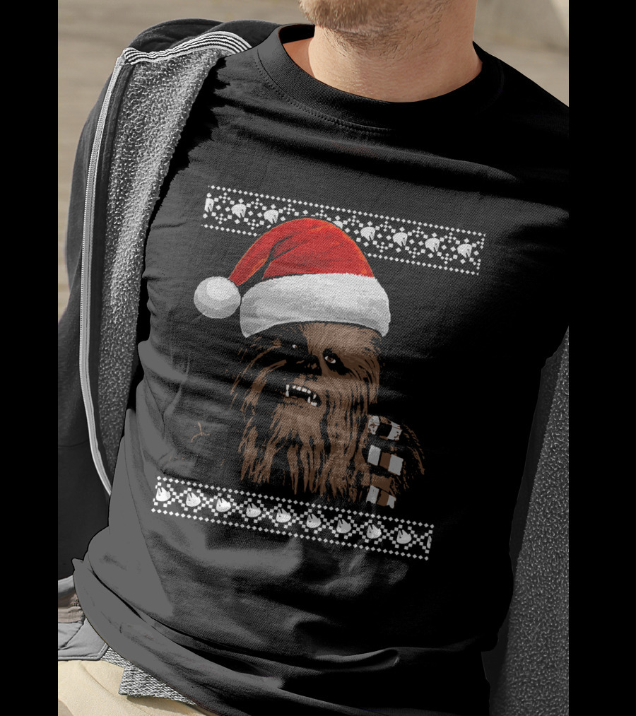 Chewbacca In Santa Hat Star Wars Holiday T-Shirt