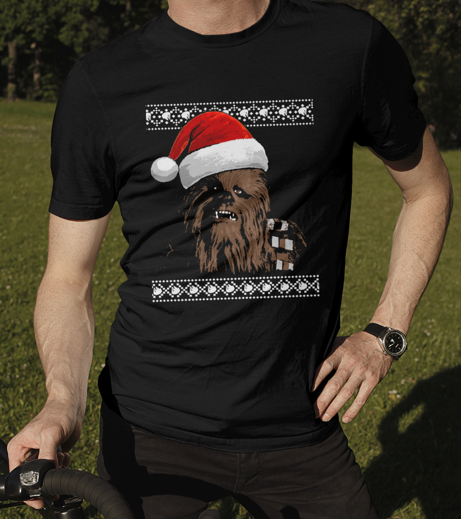 Chewbacca In Santa Hat Star Wars Holiday T-Shirt